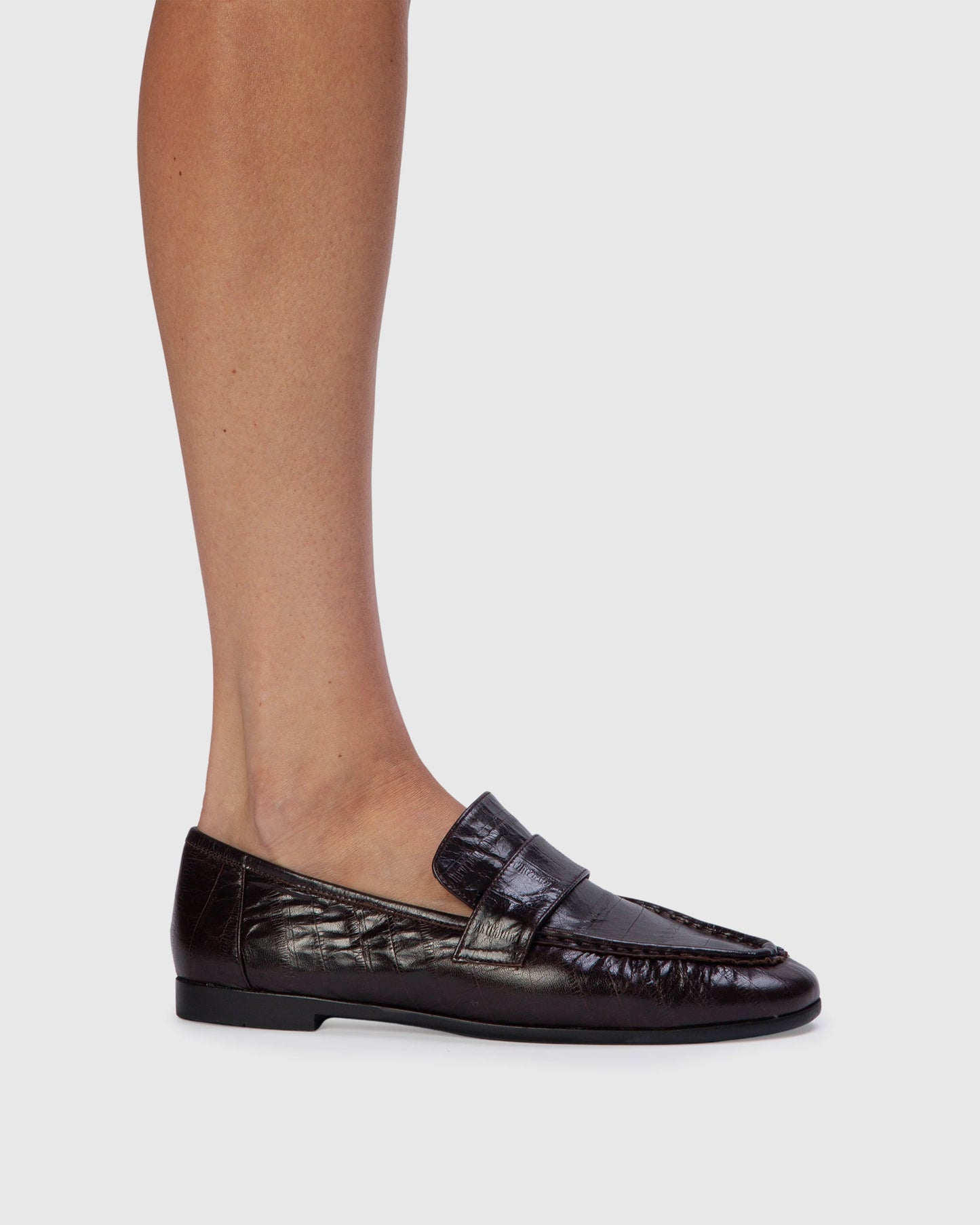 Black Suede Studio Eel Printed Loafer
