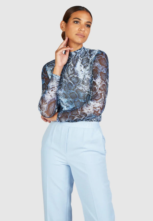 Marc Aurel Mesh Snake Print Top
