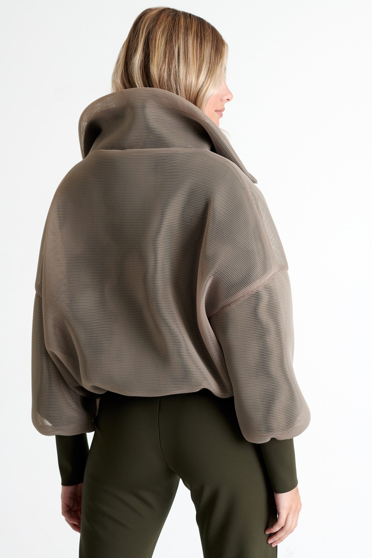 Shan Khaki 3D Mesh Puffer Jacket