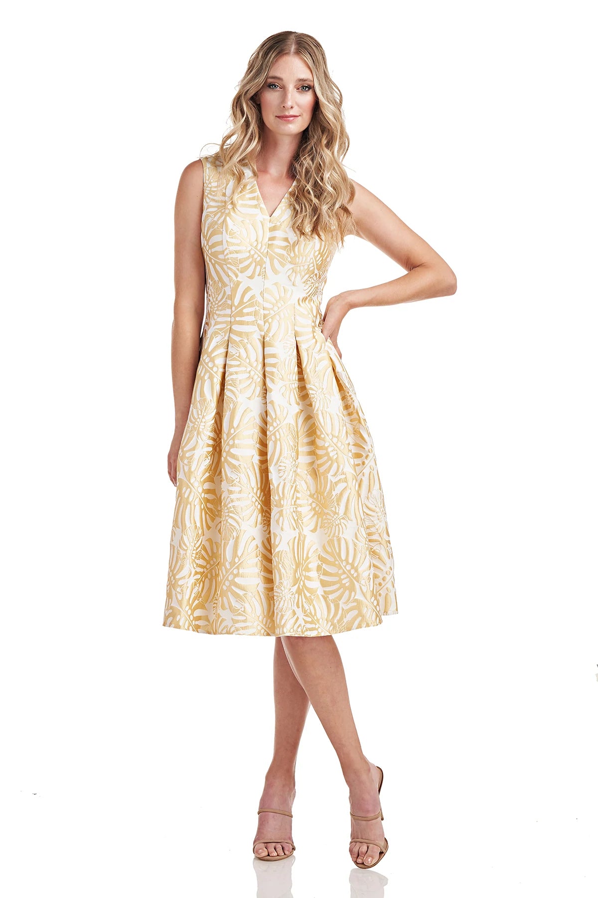 knee length dresses for ladies Liana Jacquard Midi Dress main image 0