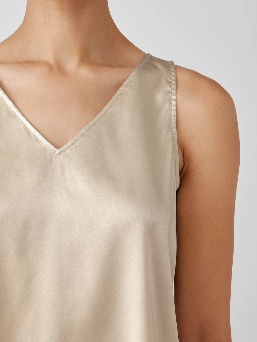 Eileen Fisher Stretch Silk Charmeuse V-Neck Tank – The One & Only