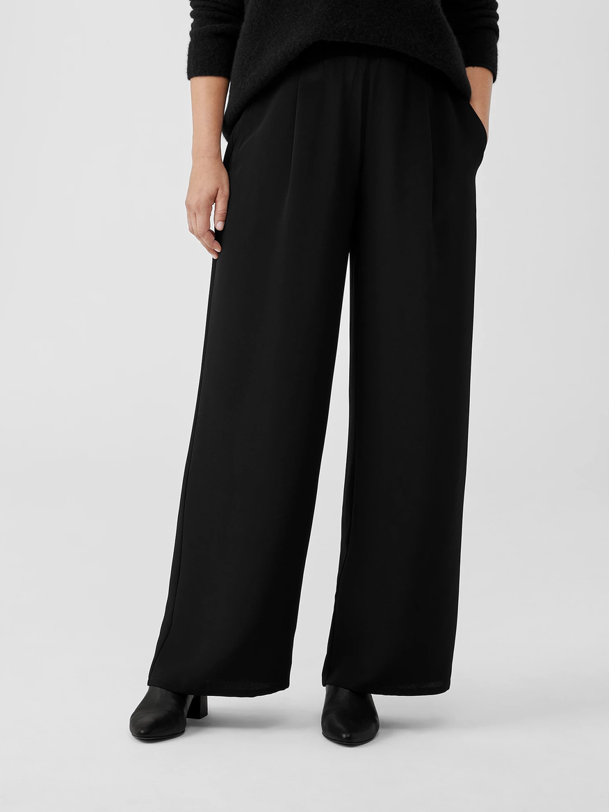 Eileen Fisher Silk Double Crepe Wide-Leg Pant