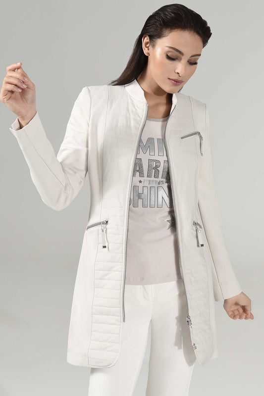 I'Cona Modern White Long Jacket