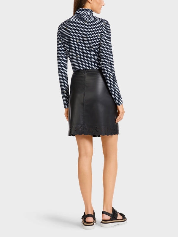 Marc Cain Flared Mini Skirt in Faux Leather