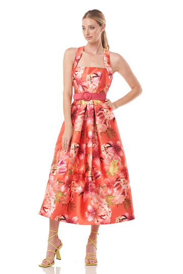 Kay Unger Orchid Floral Dress