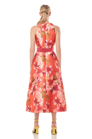 Kay Unger Orchid Floral Dress