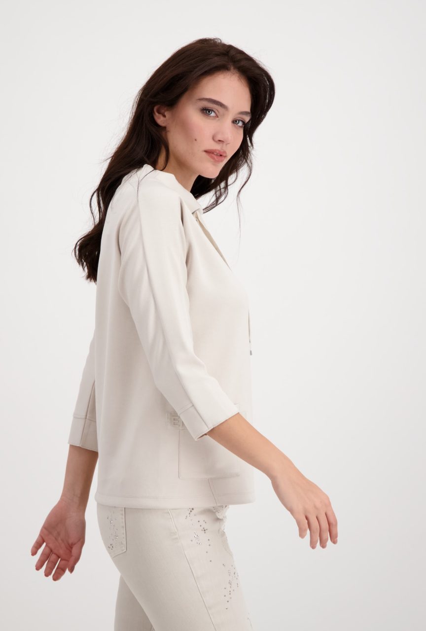 Scuba Detail Beige Sweater