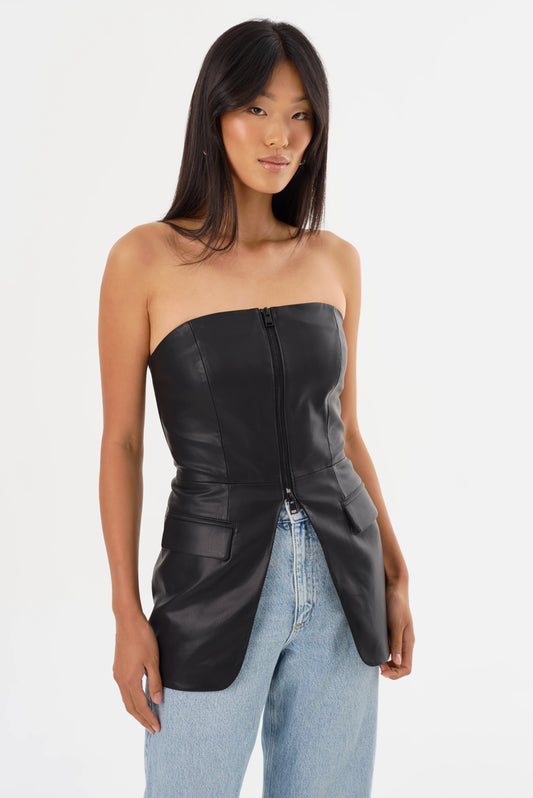 La Marque Avani Faux Leather Bustier