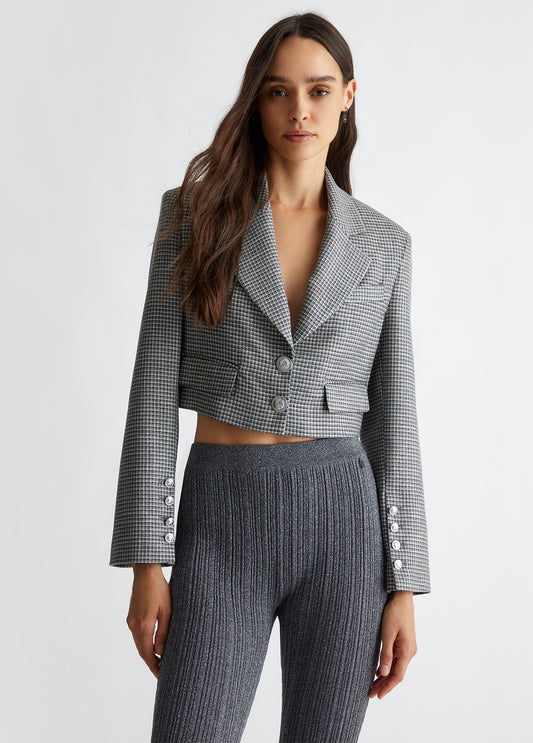 Liu Jo Cropped Check Blazer