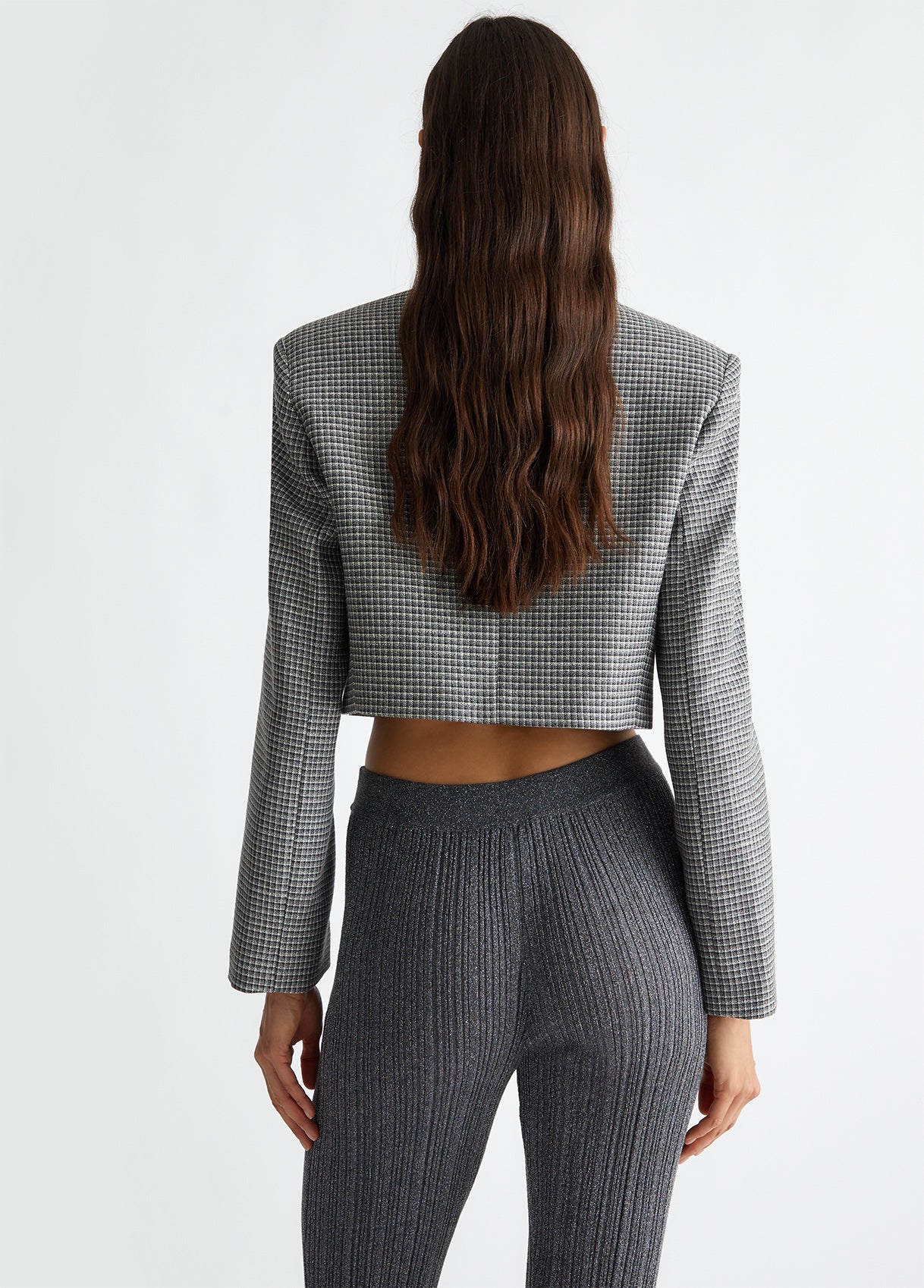 Liu Jo Cropped Check Blazer