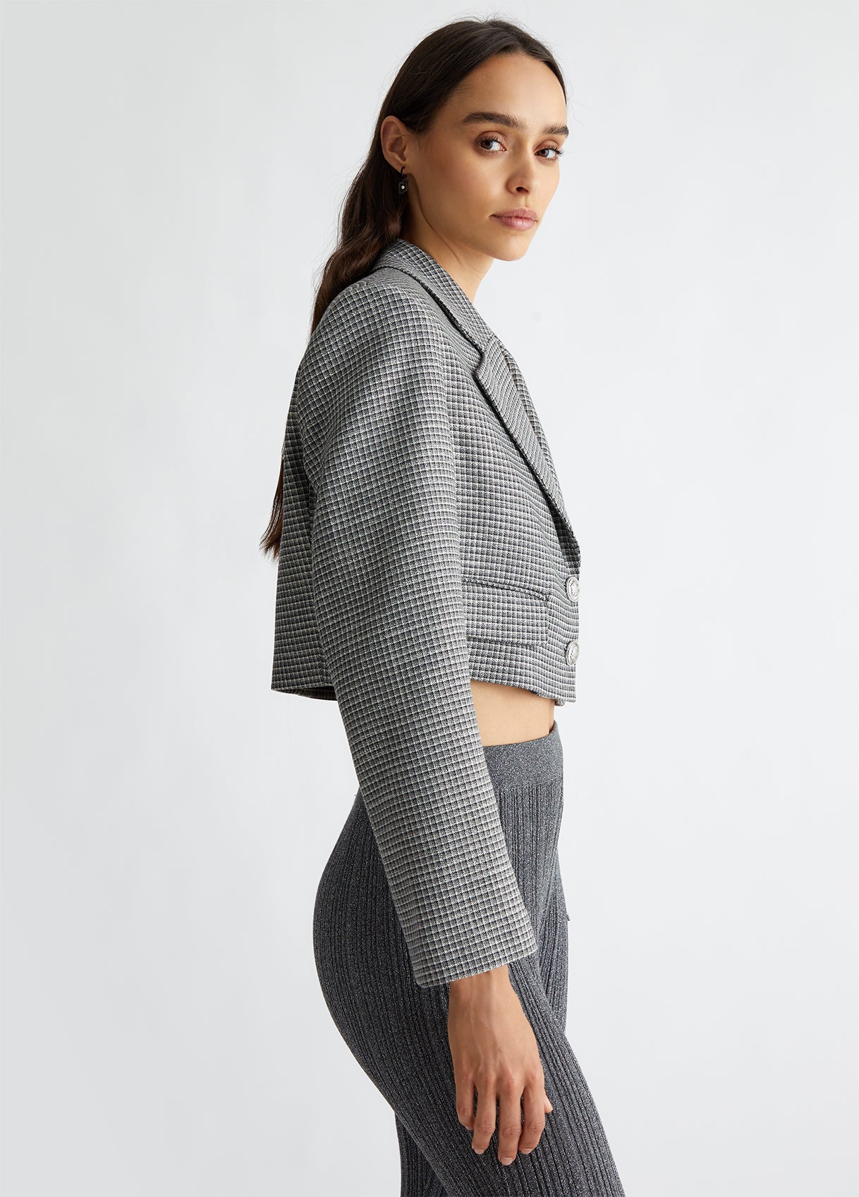 Liu Jo Cropped Check Blazer