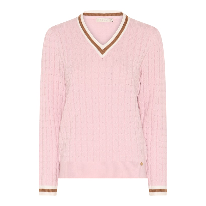 Micha Cable Knit V-Neck Sweater