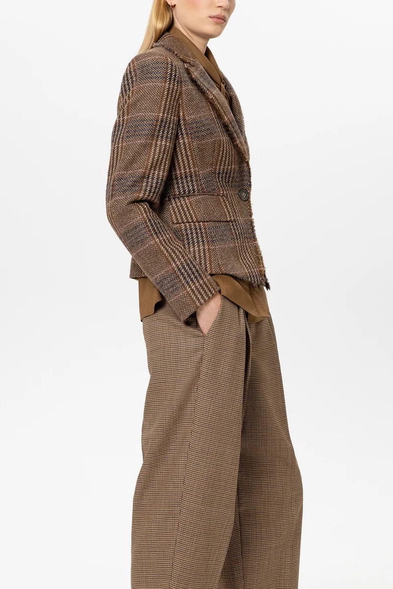 LC Check One Button Blazer