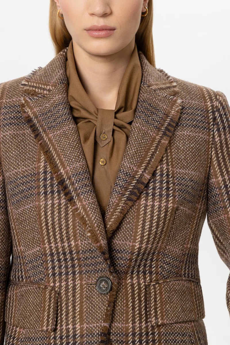 LC Check One Button Blazer