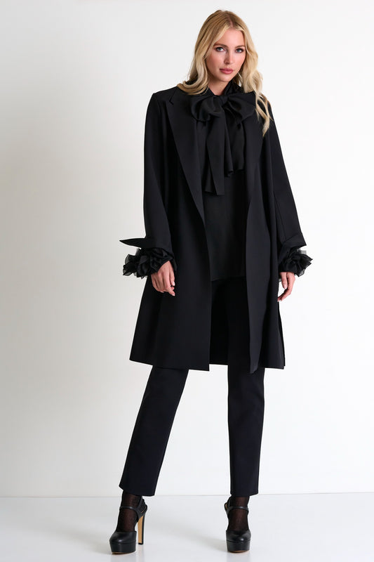 Shan Coat with Tie Belt