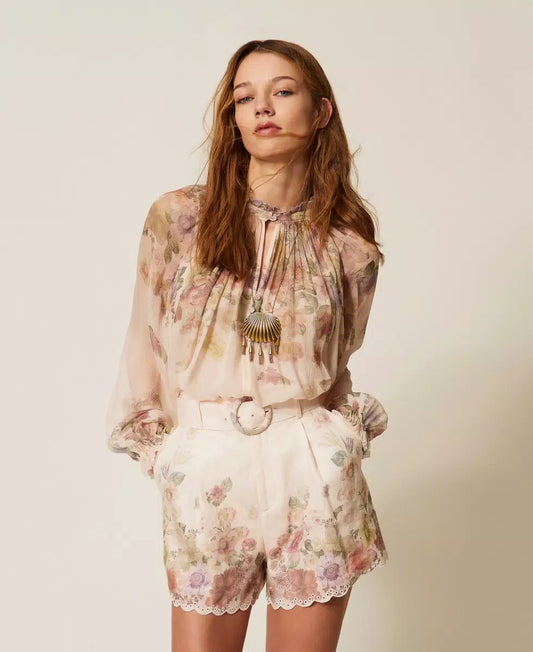 Twinset Floral Crepon Blouse
