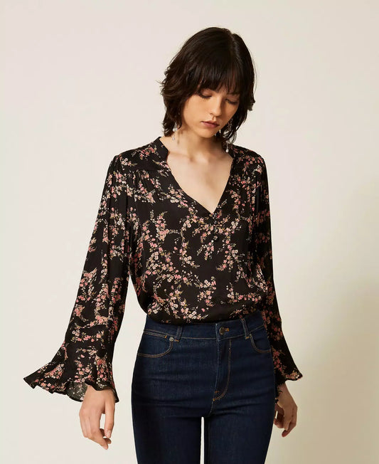 Twinset Floral Crepe Blouse