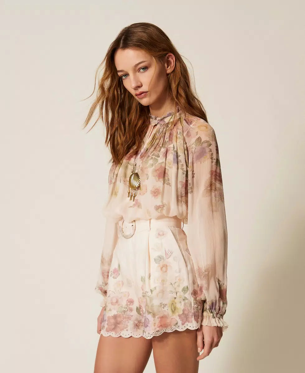 Twinset Floral Crepon Blouse