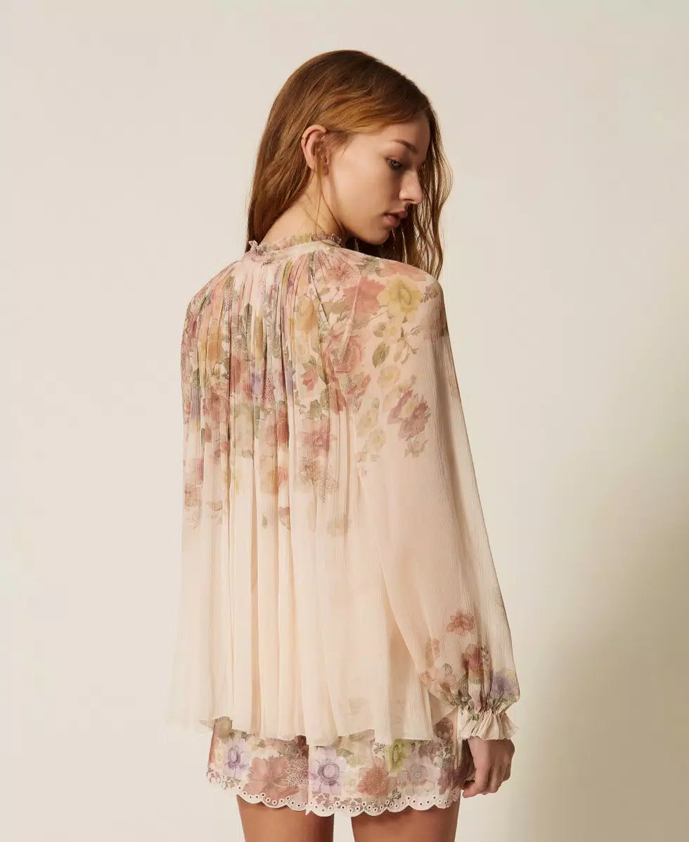 Twinset Floral Crepon Blouse