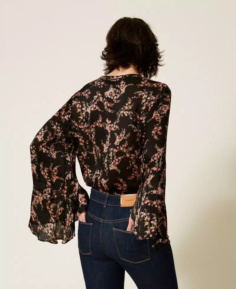 Twinset Floral Crepe Blouse