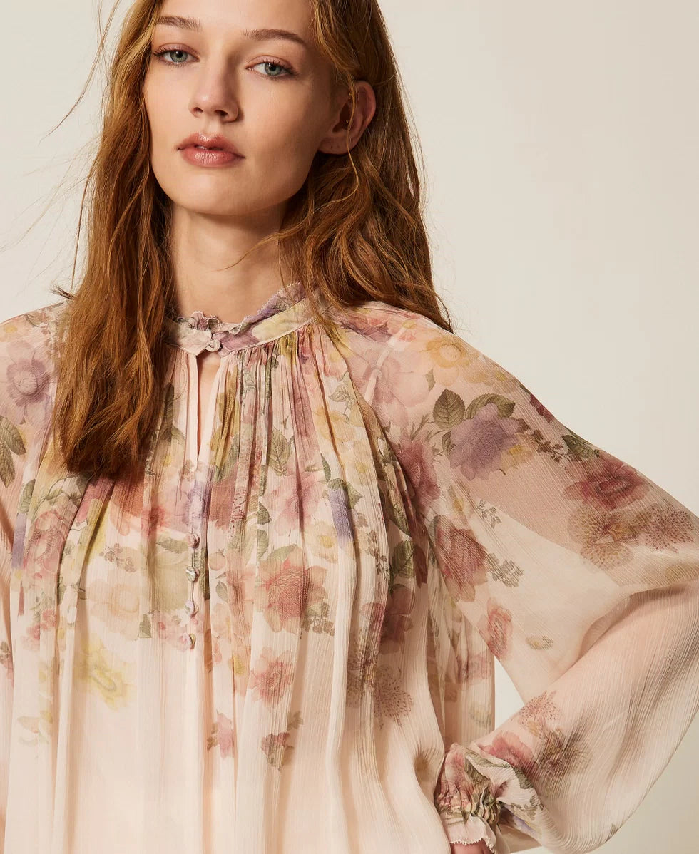 Twinset Floral Crepon Blouse