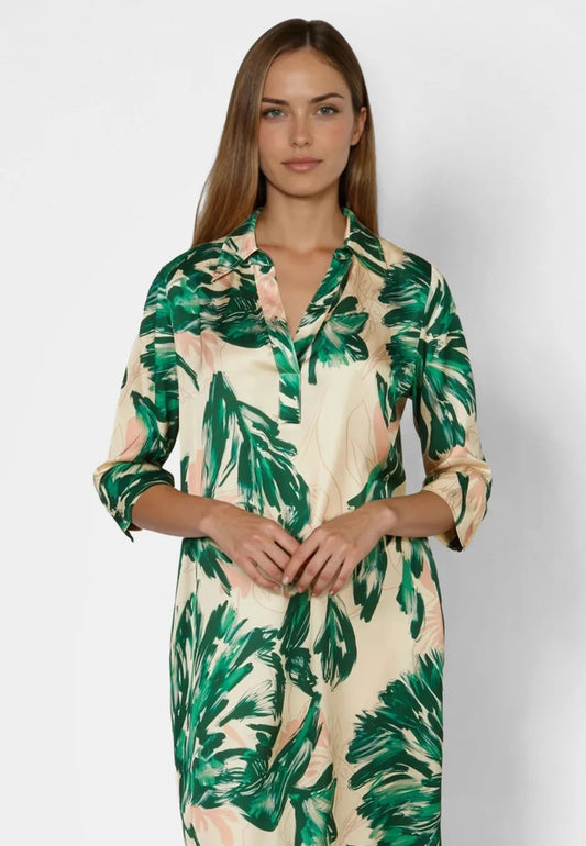 Marc Aurel Leaf Print Dress
