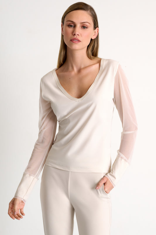 Shan Sheer Sleeve Top