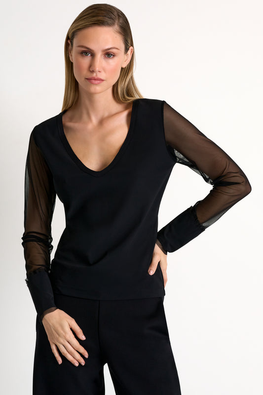 Shan Sheer Sleeve Top
