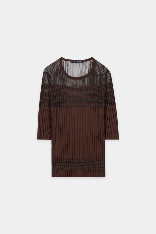 LC Fine Knit Striped Top