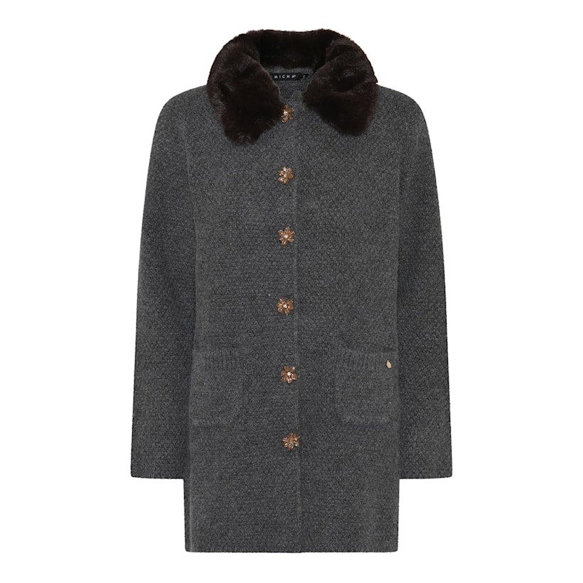 Micha Long Cardigan with Fur