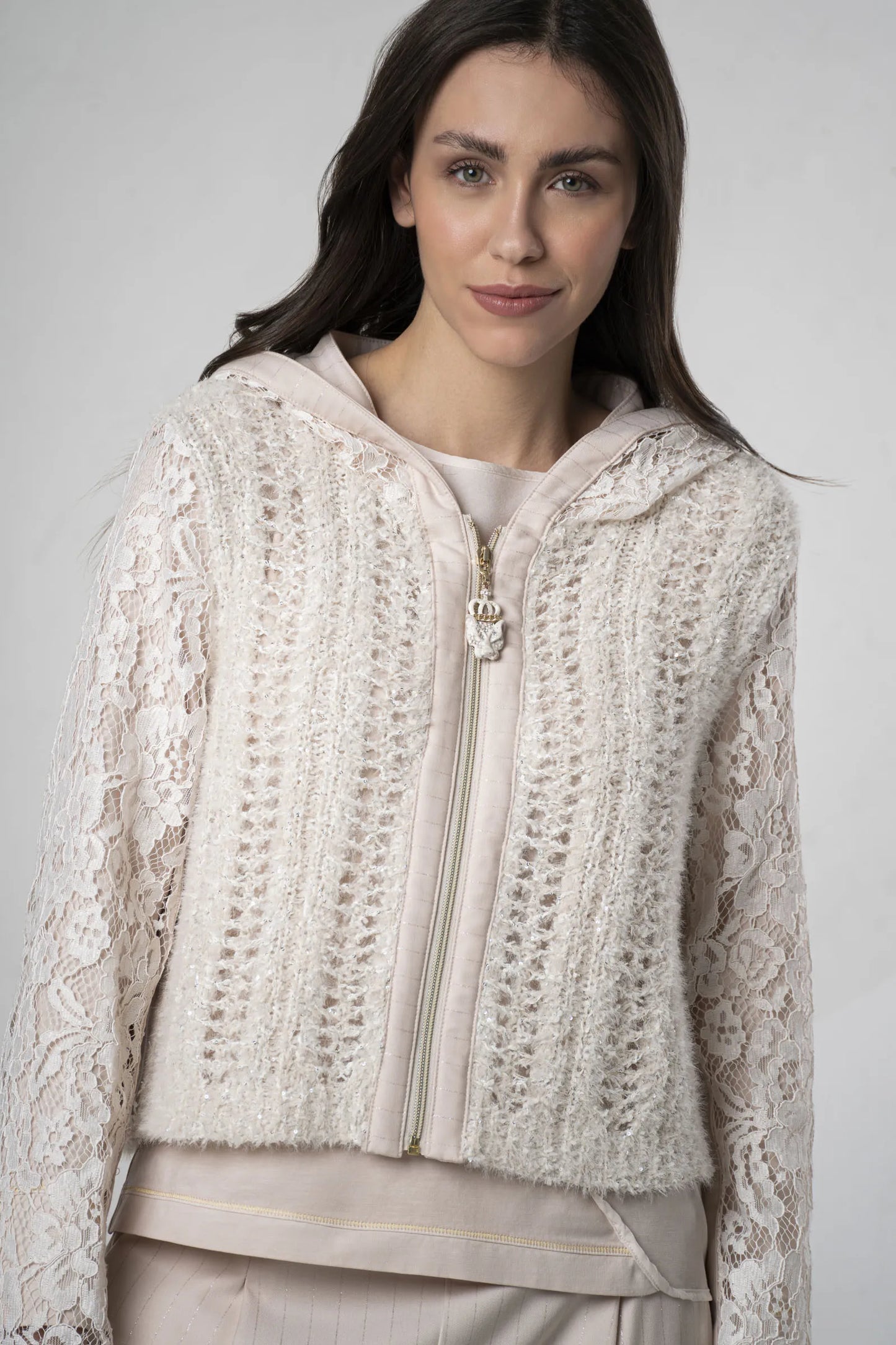 Elisa Cavaletti Lace Knit Jacket