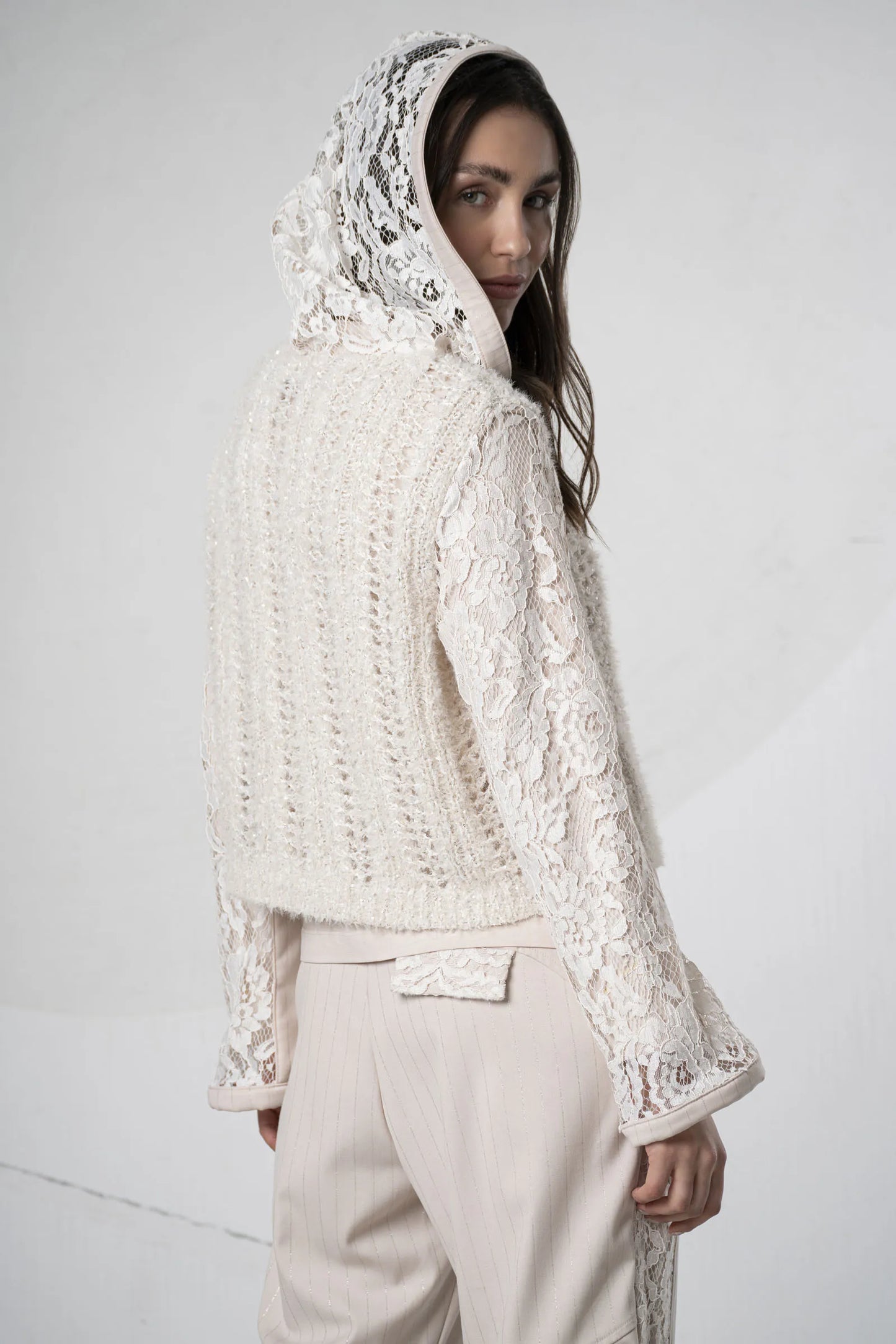 Elisa Cavaletti Lace Knit Jacket