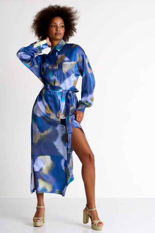 Shan Iris Maxi Shirt Dress