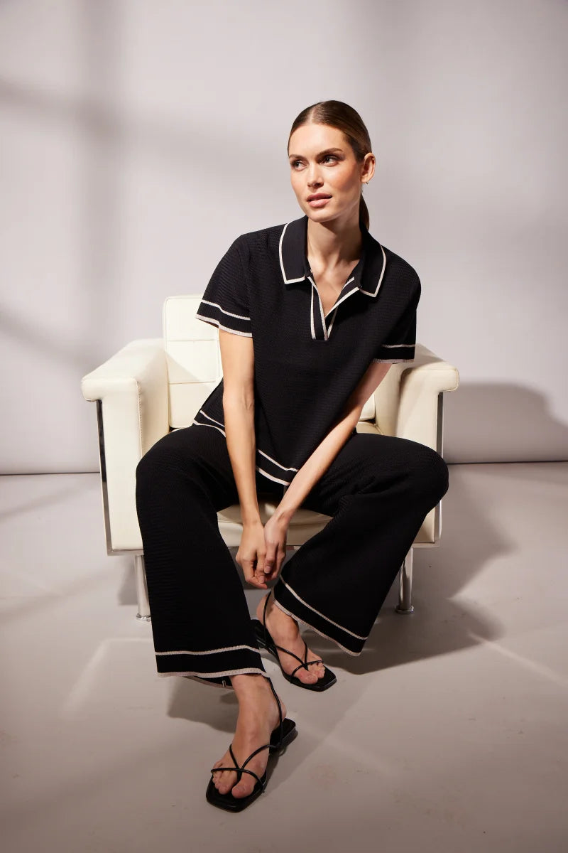 Marc Aurel Knit Pant with Contrast Edge