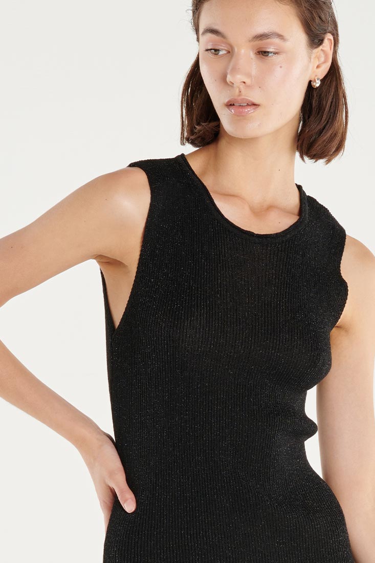 Croche Black Knit Dress