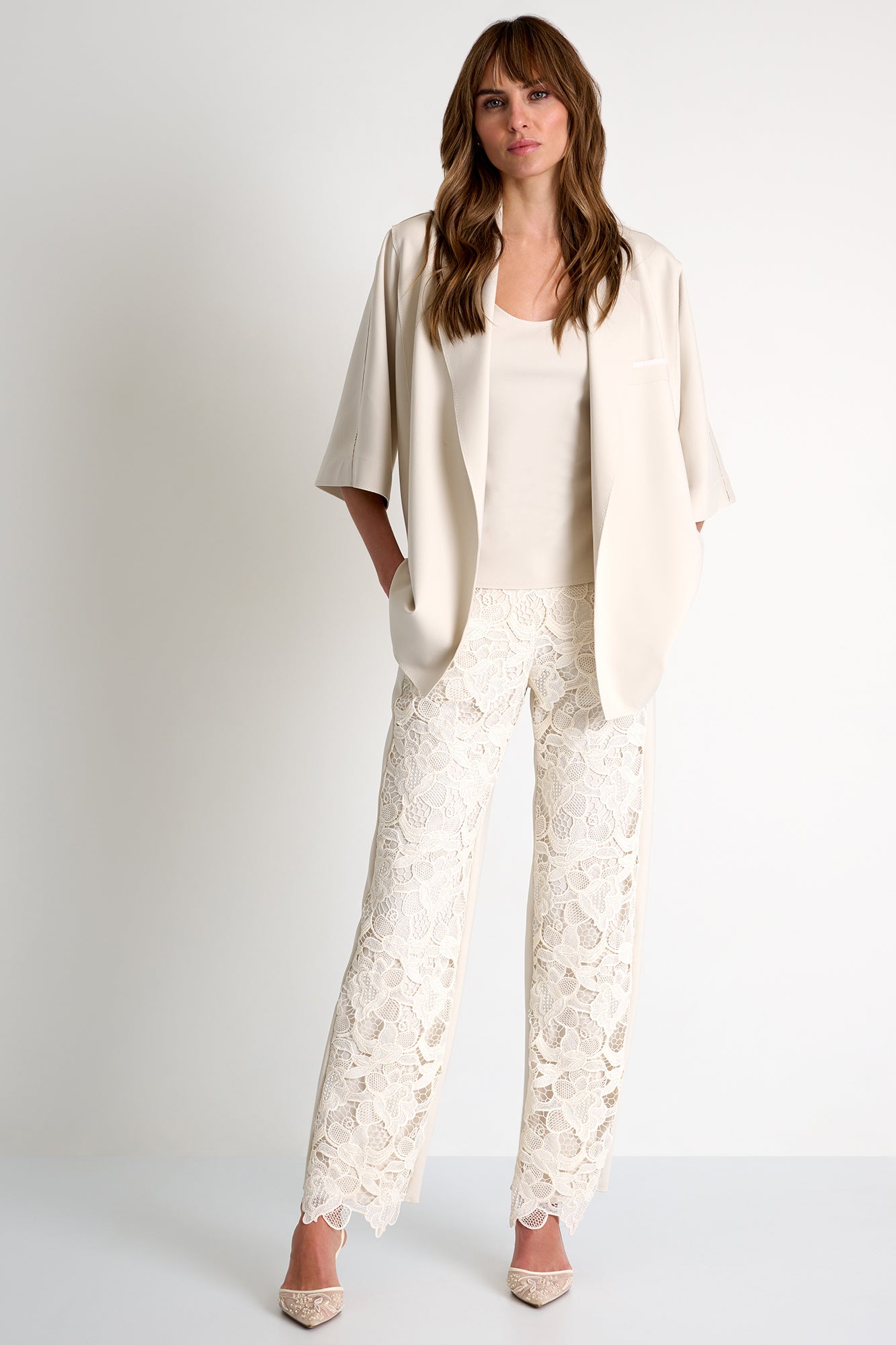 Floral Guipure Lace Pants