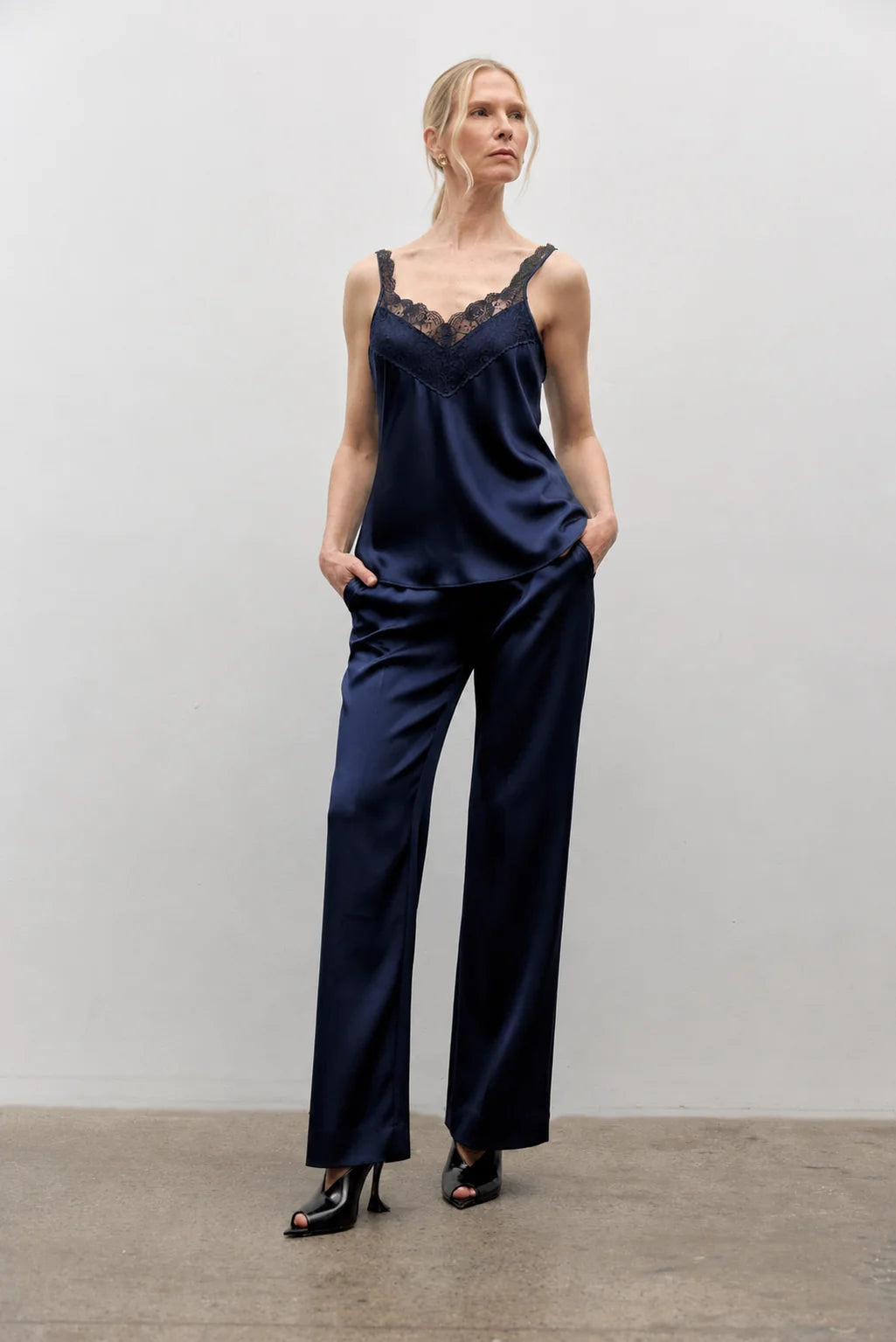 Iris Setlakwe Lace & Satin Cami