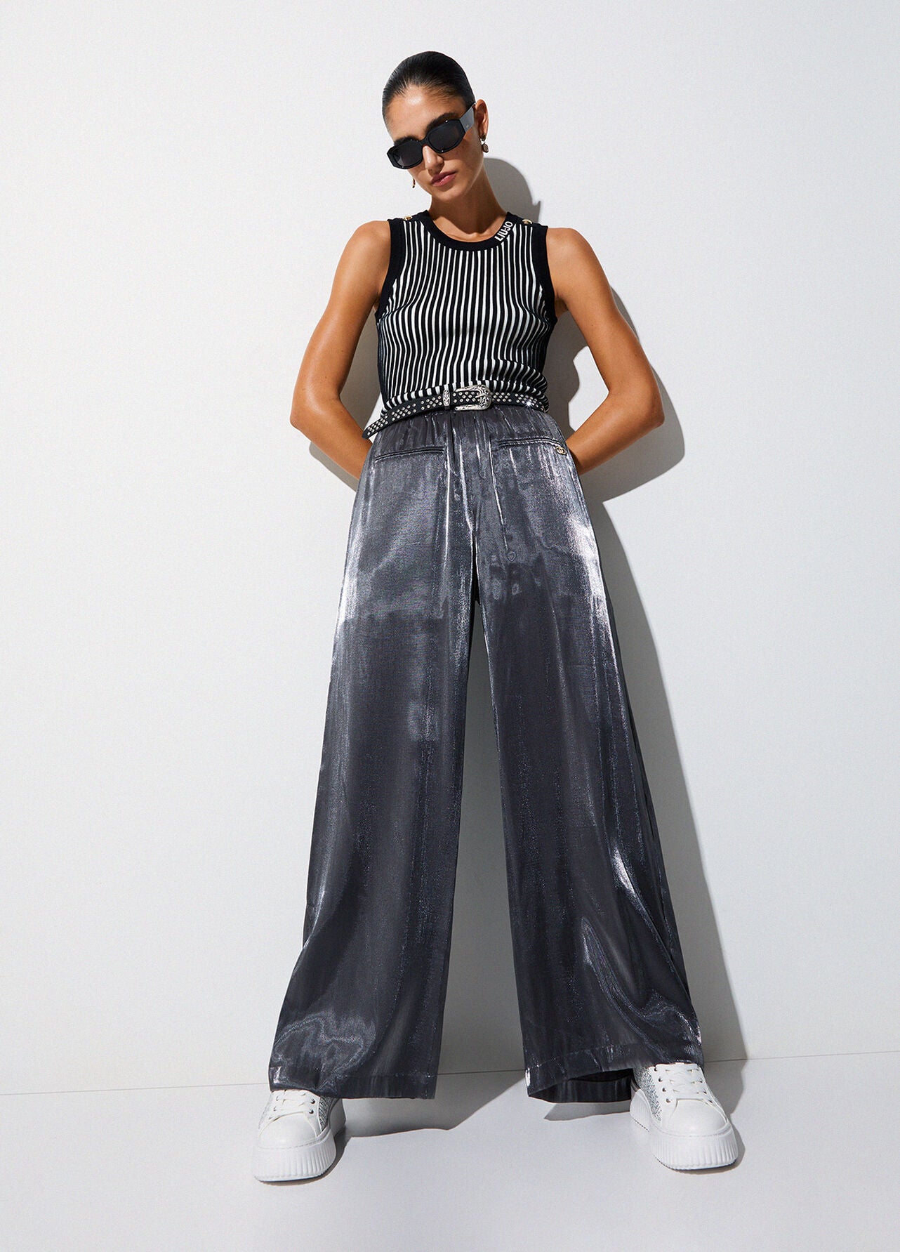 Liu Jo Laminated Flare Trouser