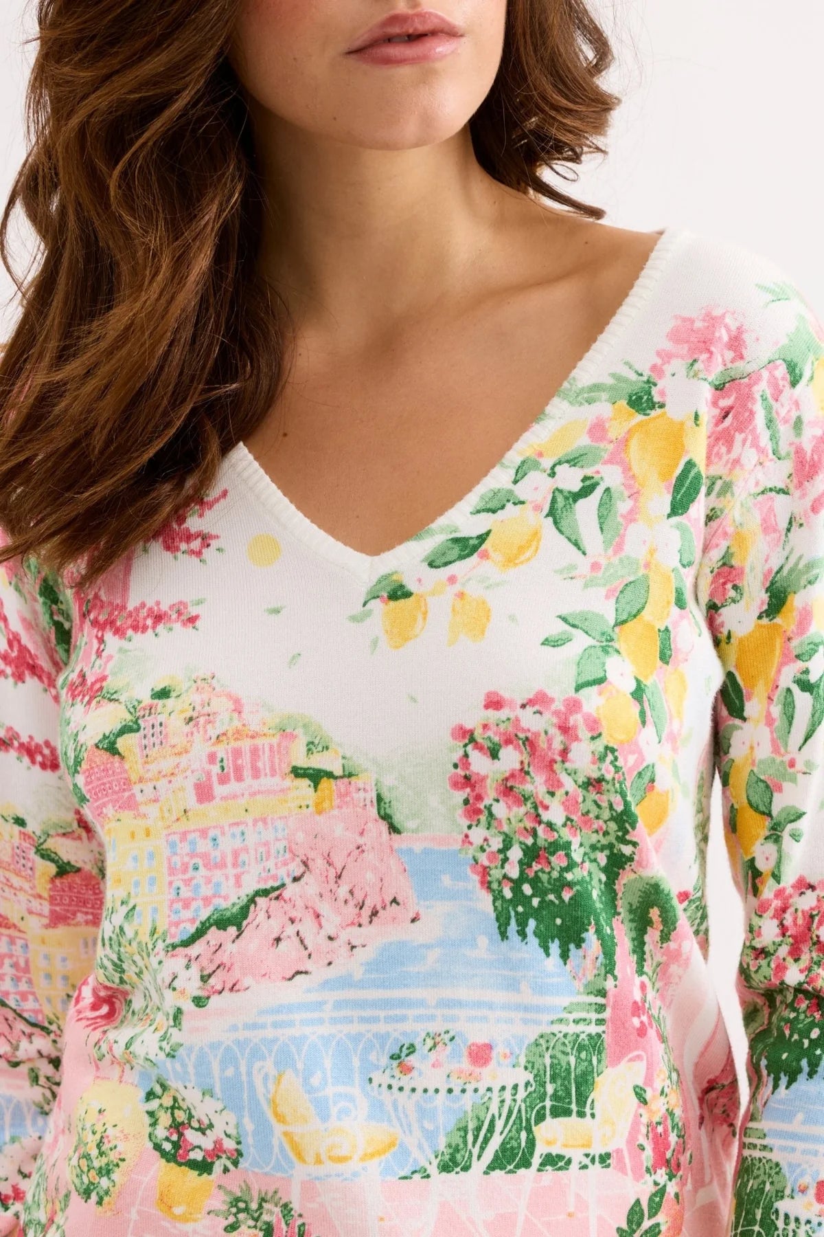 Leo & Ugo Landscape Print Sweater