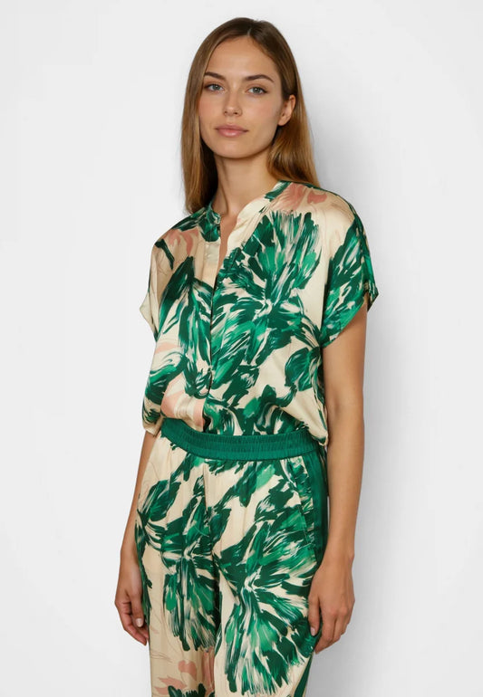 Marc Aurel Short Sleeve Leaf Blouse