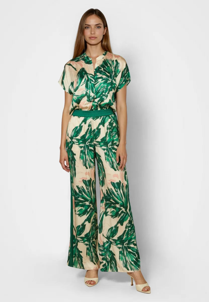 Marc Aurel Short Sleeve Leaf Blouse