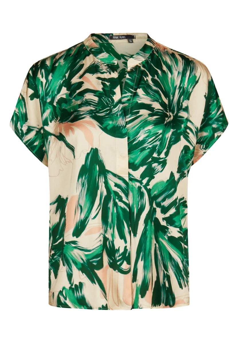 Marc Aurel Short Sleeve Leaf Blouse