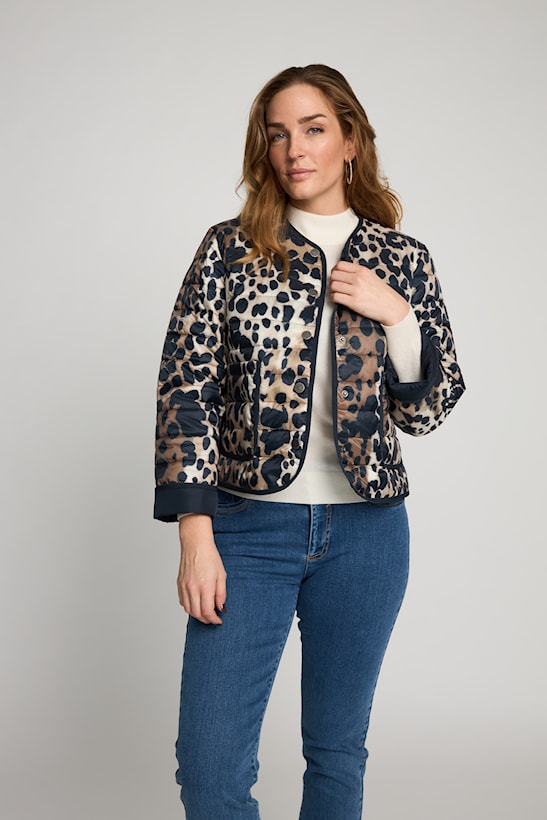 Micha Leo Print Quilted Jacket