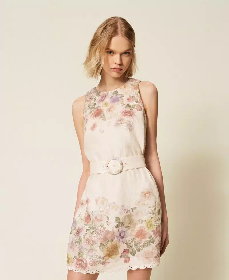 Twinset Floral Linen Dress