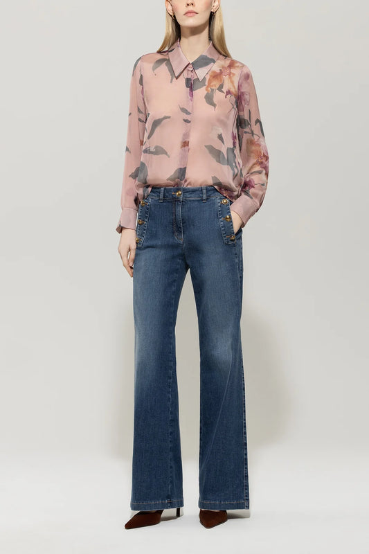 Luisa Cerano Floral Silk Blouse