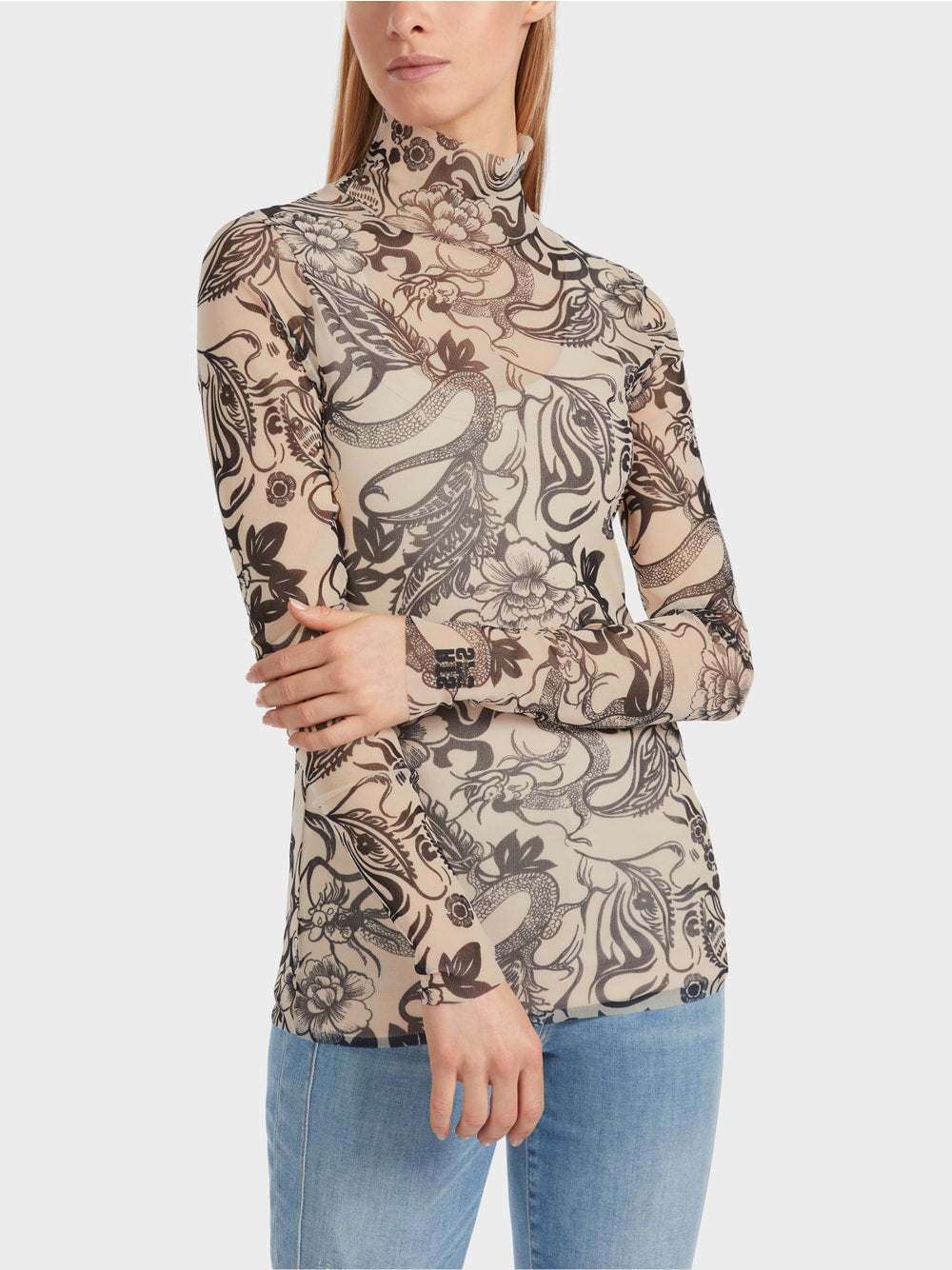 Marc Cain Printed Tulle Top