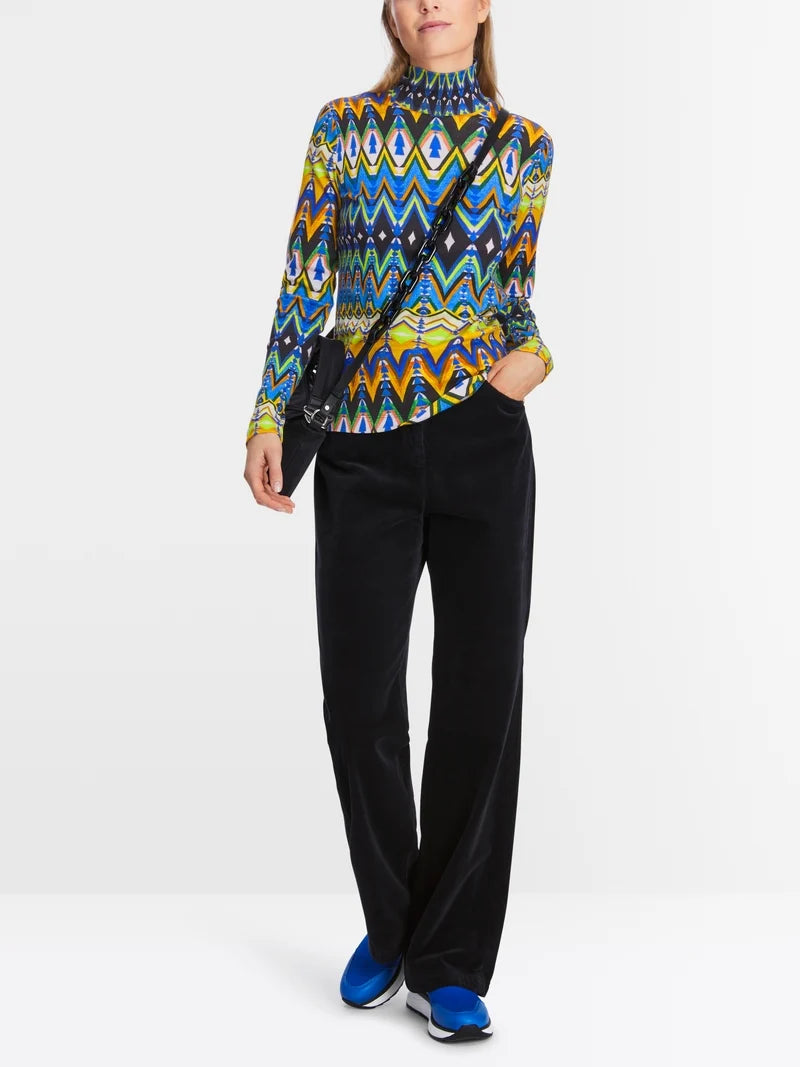 Marc Cain Sports Turtleneck in Modern Print