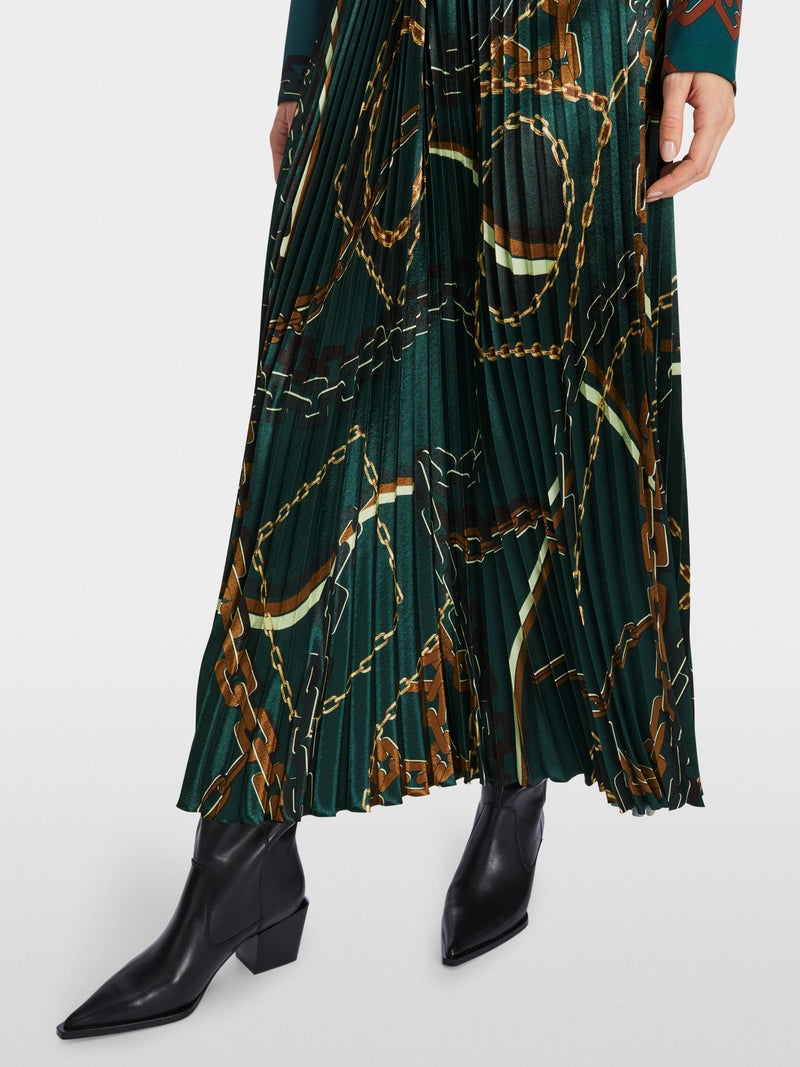 Marc Cain Pleated Skirt in Chain Print