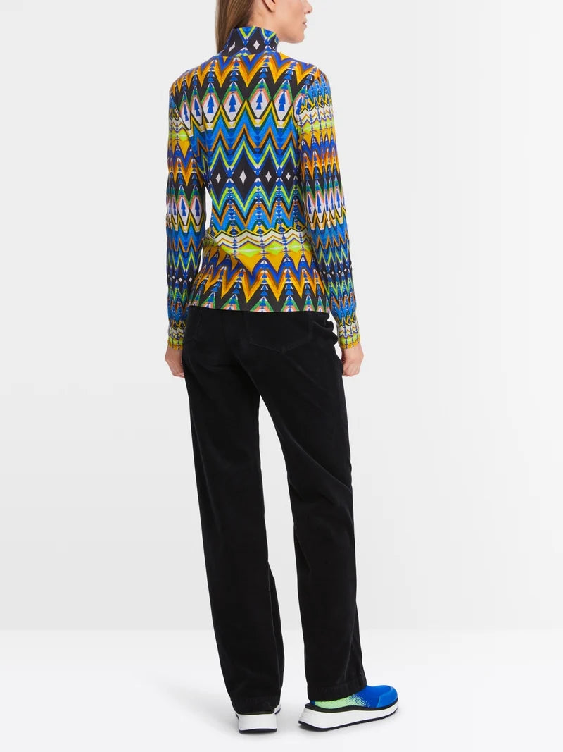 Marc Cain Sports Turtleneck in Modern Print