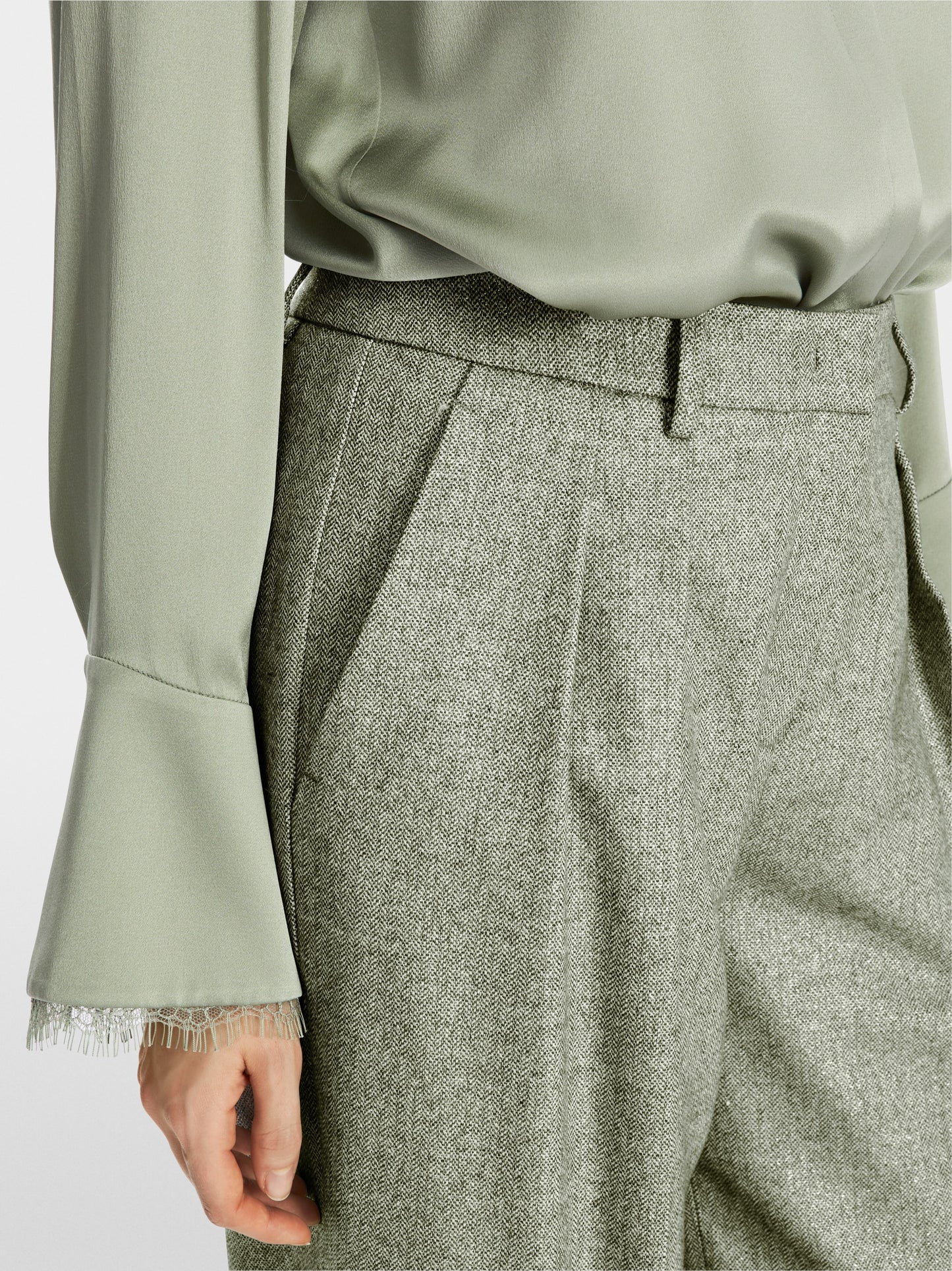 Marc Cain Wide Leg Herringbone Pant